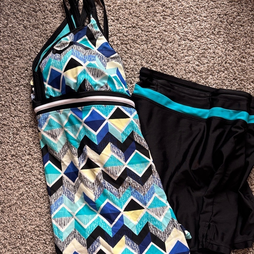 Blue Tankini/Short Swim Set